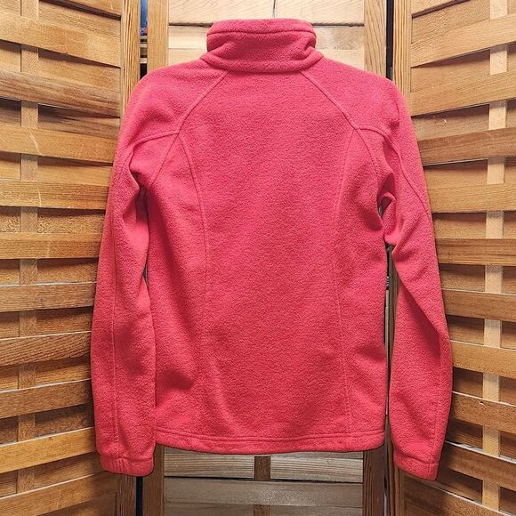 Columbia Red Fleece Jacket Women M Full Zip Interior Pocket Polyester - Picture 2 of 6